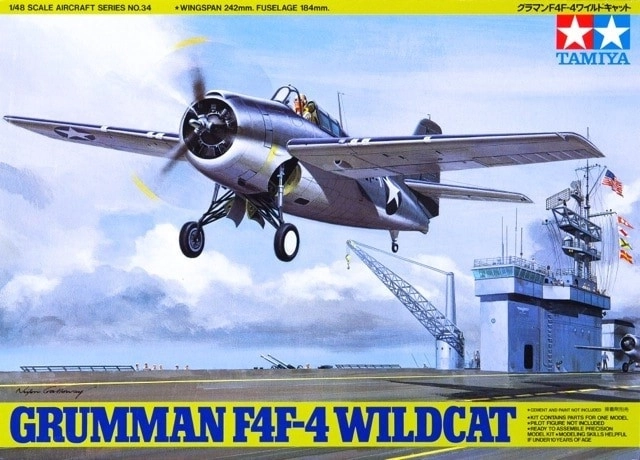 Model din plastic al avionului Grumman F4F-4 Wildcat