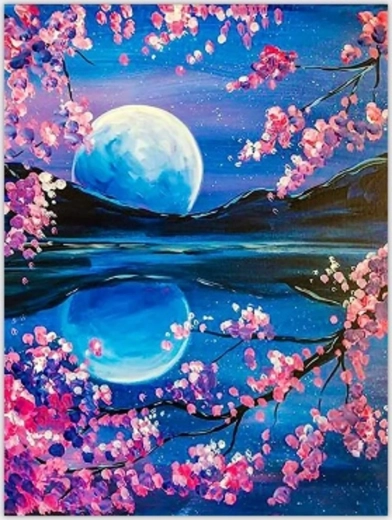 Norimpex Pictură după numere Răsărit de lună 40 × 50 cm