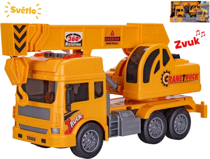 Macara de construcții cu lumină și sunet, cu propulsie cu volant, 27 cm