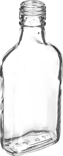 Ploscă din sticlă 200 ml – sticlă de buzunar transparentă cu capac filetat 28 mm