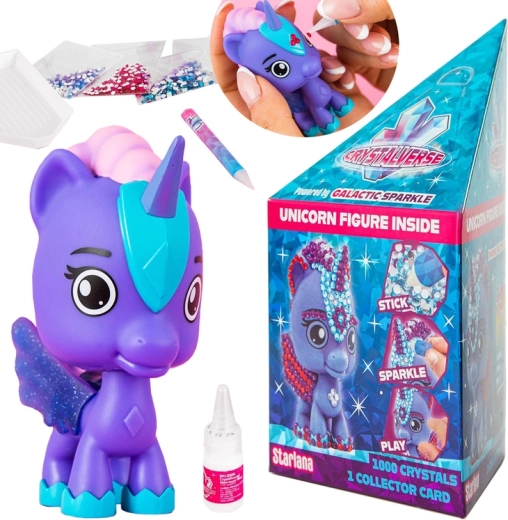 Crystalverse Crystalcorns unicorn – set creativ cu decorare cu diamante