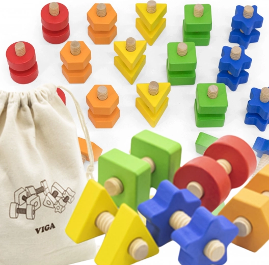 VIGA Forme și șuruburi colorate pentru copii