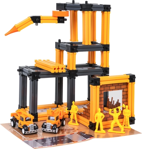Garaj de construcții cu accesorii și figurine