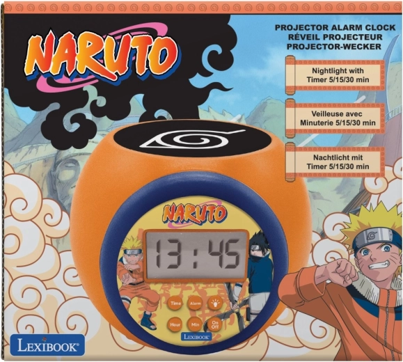 Ceas deșteptător Lexibook Naruto cu proiector pentru tavan
