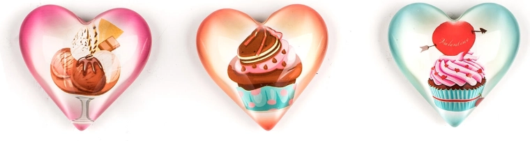 Magnete Hearts – set de 3 magneți decorativi pentru frigider