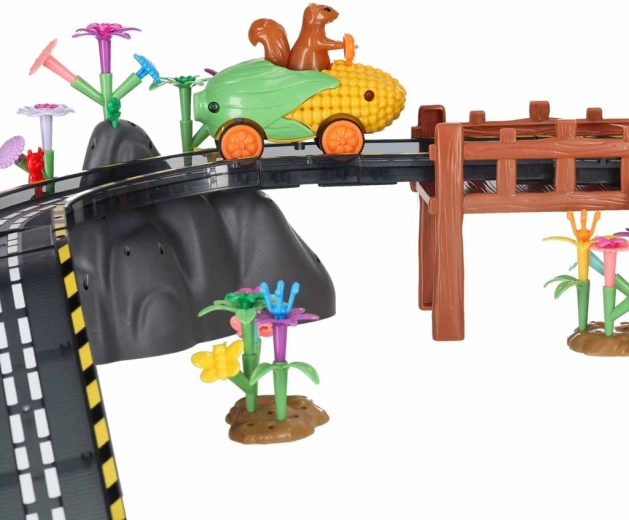 Poduri, stânci și grădină cu flori