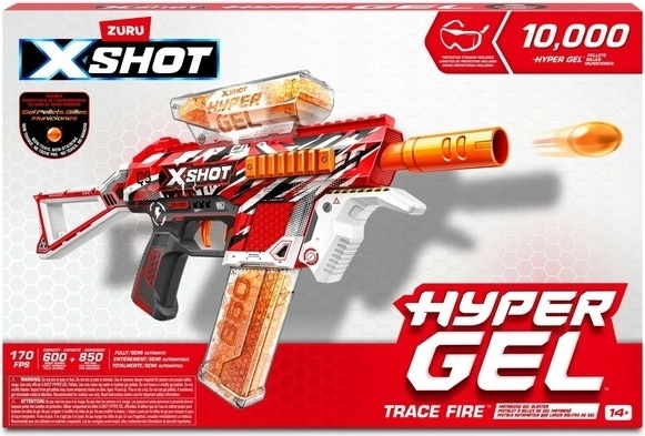ZURU X-Shot Hyper Gel Trace Fire blaster cu bile de gel