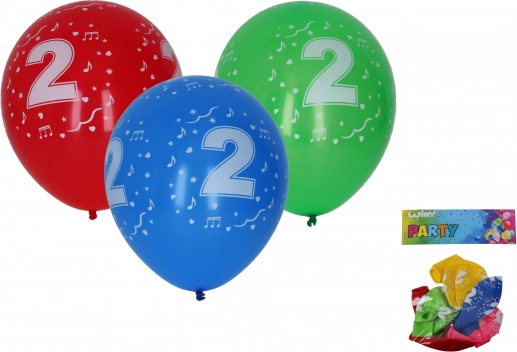 Baloane gonflabile 30 cm cu cifra 2 – set de 5 bucăți