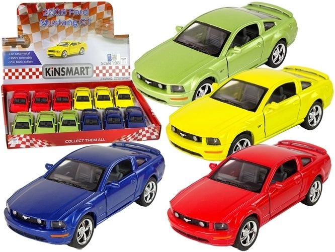 Mașinuță metalică Ford Mustang GT 2006 1:38 cu mecanism de propulsie cu întindere (pull-back)