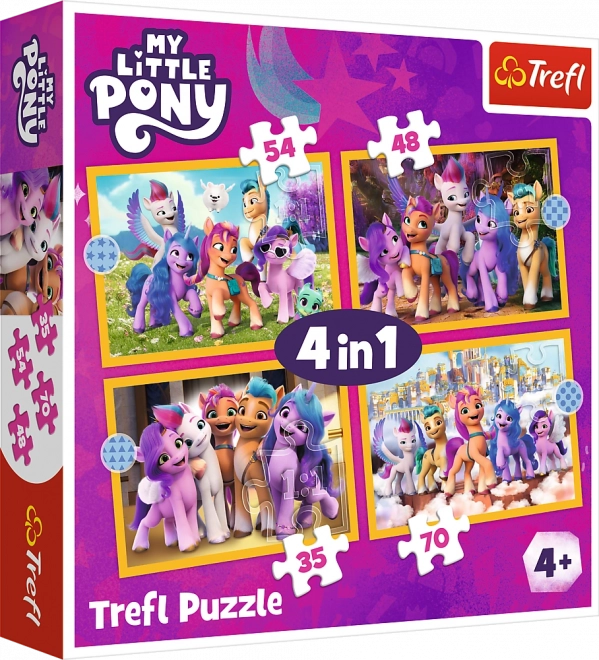 Puzzle 4 în 1 – Cunoaște poneii MY LITTLE PONY Trefl