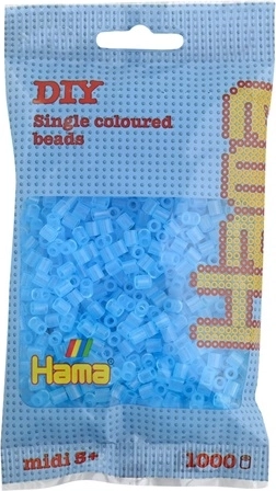 Mărgele de călcat Hama Midi 1000 buc. – albastru deschis transparent