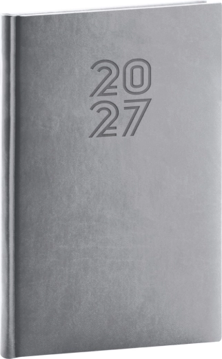 Agenda săptămânală Notique Aprint 2027, gri, 15 × 21 cm