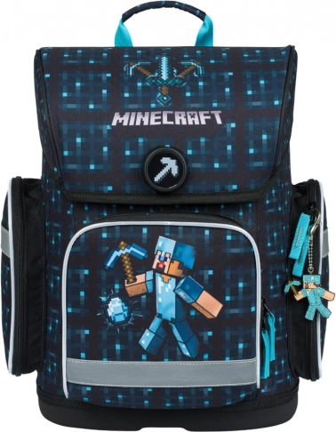 Ghiozdan școlar Baagl Ergo Minecraft Blue Axe