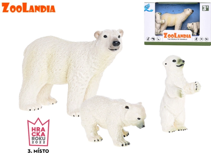Zoolandia urs polar cu pui – set de figurine din plastic