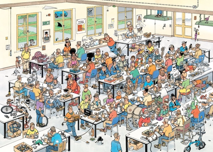 Puzzle Jumbo Jan van Haasteren „Putem să reparăm?” 1000 de piese