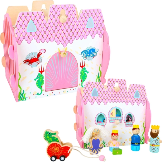 Castel subacvatic Small Foot cu figurine din lemn