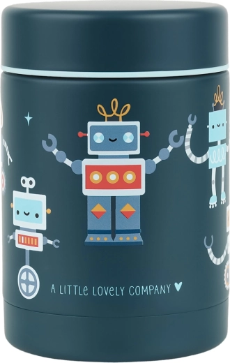 A Little Lovely Company caserolă termo din oțel inoxidabil, model roboți, 300 ml