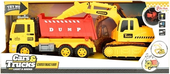 Toi Toys Cars & Trucks camion basculant și excavator cu lumină și sunet