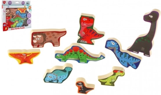 Puzzelă din lemn cu animale SAFARI 20 × 14 cm – Dinozauri