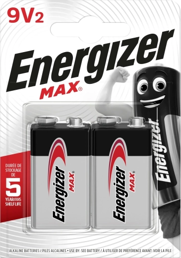 Energizer Max baterie alcalină 9V, 2 buc.
