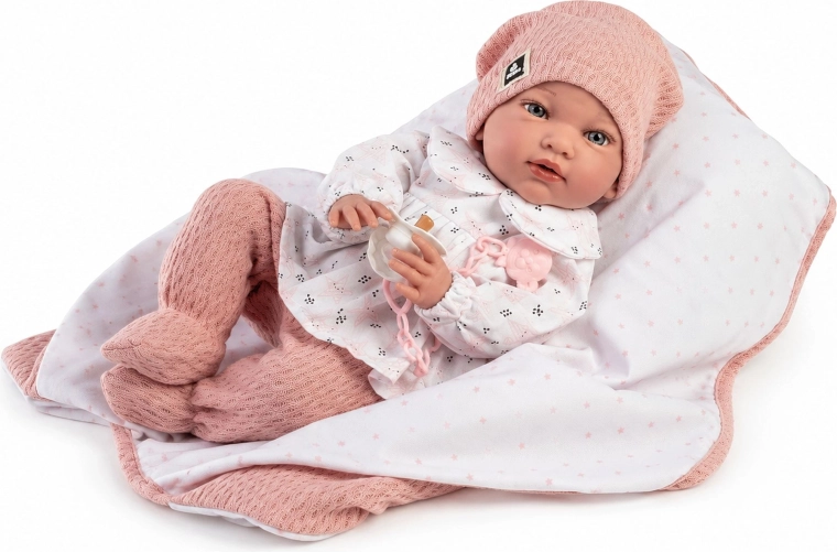 Guca Ada păpușă realistă bebeluș cu greutate, sunete și corp textil moale, 42 cm