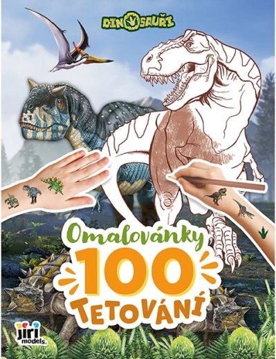 Carte de colorat și 100 de tatuaje Dinozauri