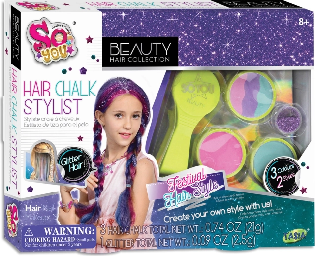 Tasia inele colorate pentru păr cu sclipici