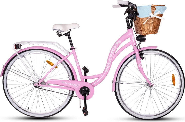 bicicletă urbană 28" Maltrack SS Milk Pink + Blue