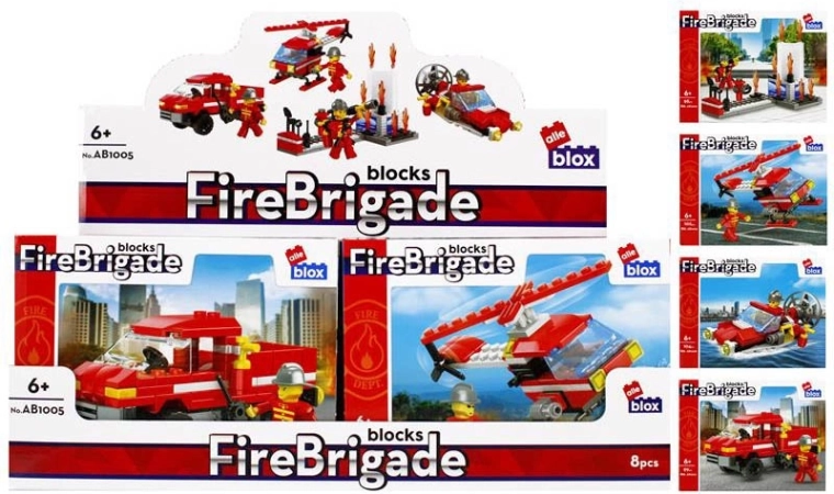 Set de construcție pompieri cu minifigurină – 4 tipuri