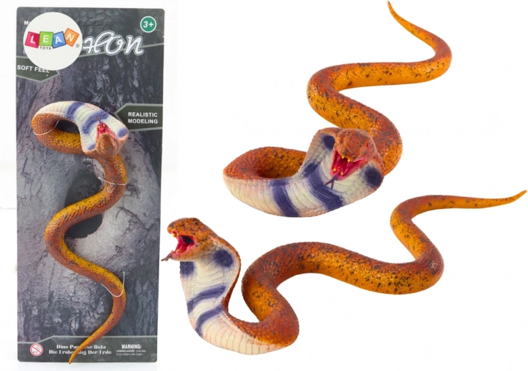 Figurină șarpe Cobra realistă din cauciuc termoplastic maro