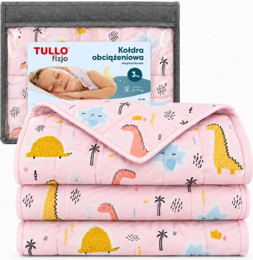 Pilotă ponderată Tullo roz, 3 kg, cu dinozauri