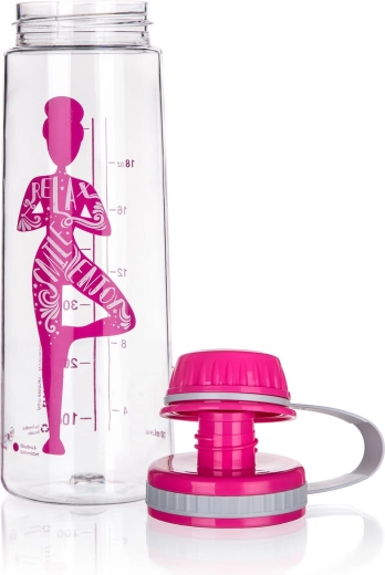 Sticlă sport pentru apă YOGA din tritan 750 ml – roz