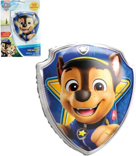 Balon din folie în formă de scut CHASE – PAW PATROL 68 × 75 cm