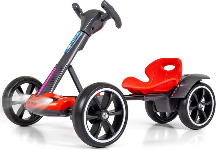 Motocart electric Milly Mally Bolt 12 V cu telecomandă și efecte LED, roșu