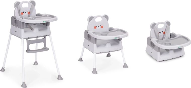 3 în 1: scaun înalt, scaun jos și înălțător pentru scaun