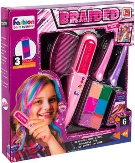 Set de cretă pentru păr Braided pentru colorare temporară și coafuri împletite