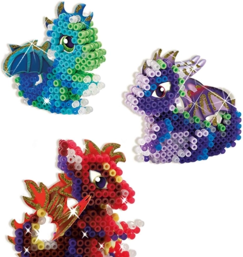 Trei dragoni 3D din 1 800 de mărgele