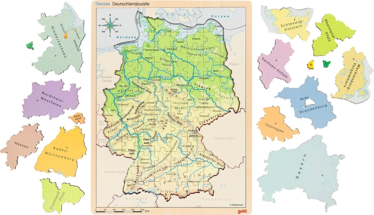Puzzle educativ din lemn Goki – Germania