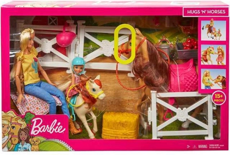 Grajd Barbie cu cai, păpușile Barbie și Chelsea și accesorii