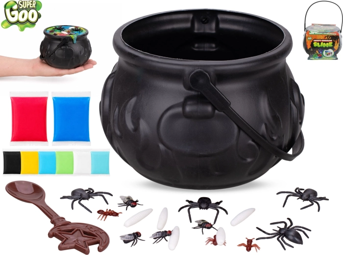Căldăruș magic cu slime și insecte Super Goo (8× 27 g)