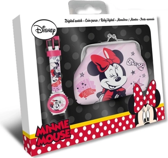 Minnie Mouse set cadou ceas și portofel în cutie - 1 bucată