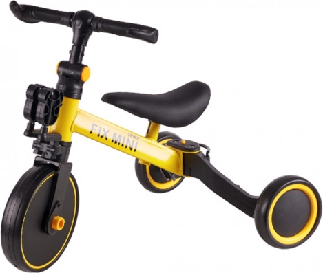 Trike Fix Mini vehicul de împins pentru copii și tricicletă 3‑în‑1 – galben