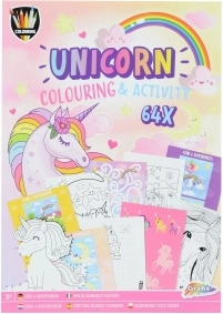Carte de colorat și activități pentru copii Unicorn A4