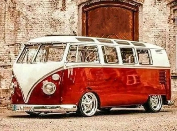 Pictură cu diamante Volkswagen roșu 30x40 cm