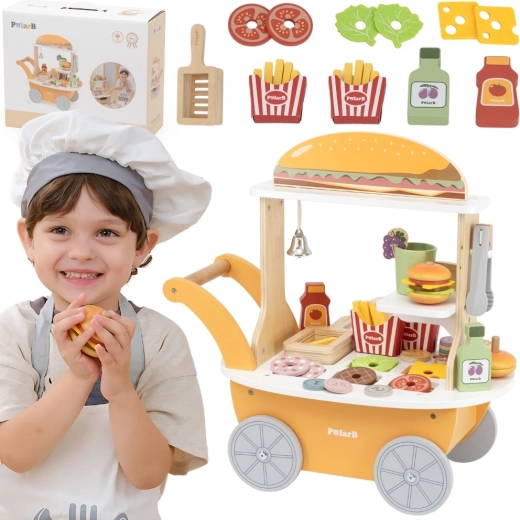 Stand din lemn Viga cu hamburgeri