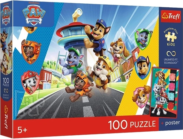 Puzzle Premium Plus Kids Patrula Cățelușilor – Aventură canină 100 piese