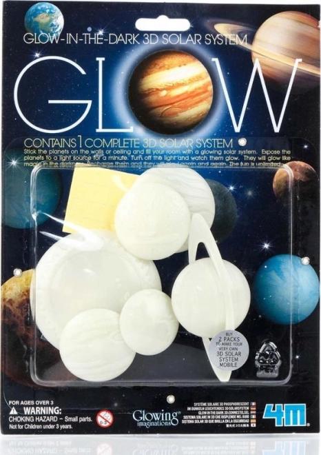 Planete 3D fosforescente 4M – set sistem solar pentru perete