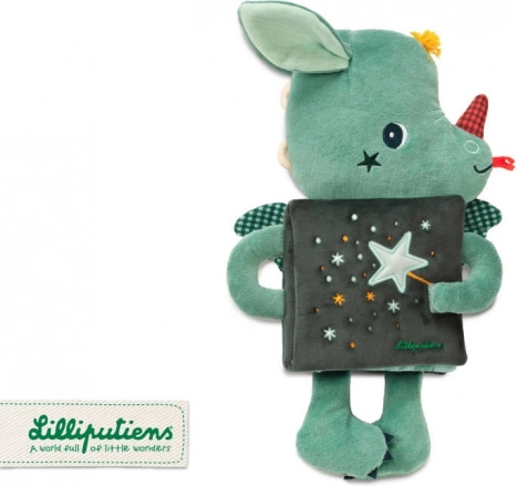 cărticică din pluș și animăluț dragonul Joe 3 luni+ de la Lilliputiens