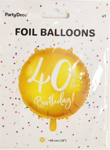 Balon din folie numărul 40, auriu, 45 cm