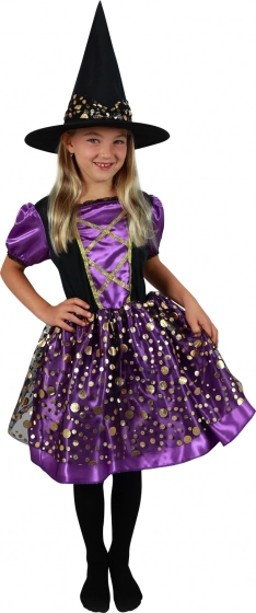 Costum de vrăjitoare pentru copii, mov‑negru – Mov‑negru